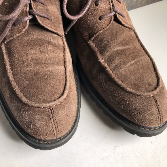 Saks Fifth Ave Blue Brown Suede Oxfords Shoes - Picture 2 of 7